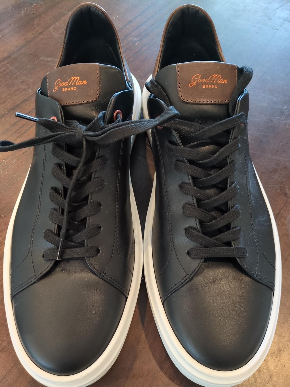 Good Man Brand Mens 11.5 Black Leather Sneakers Made in Italy